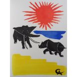 Alexander CALDER The elephant and the rhinoceros Original lithograph Signed in the [...]