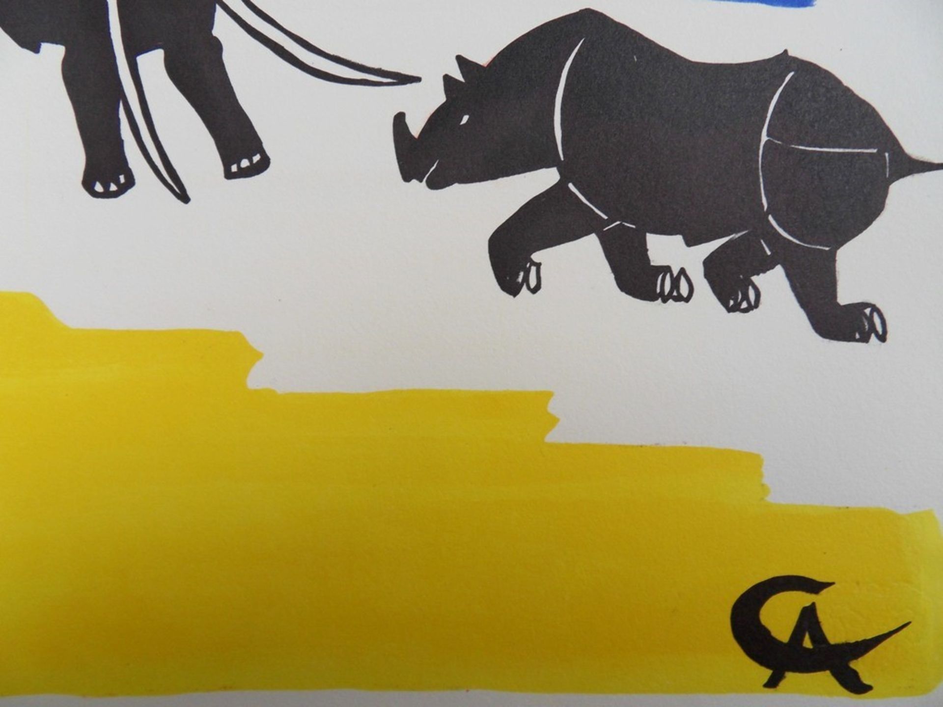 Alexander CALDER The elephant and the rhinoceros Original lithograph Signed in the [...] - Bild 3 aus 3