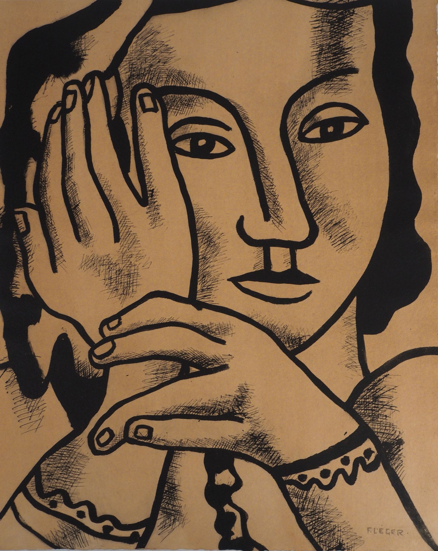 Fernand LÉGER (after) Portrait of Nadia, 1959 Lithograph and Stencil (Jacomet [...]