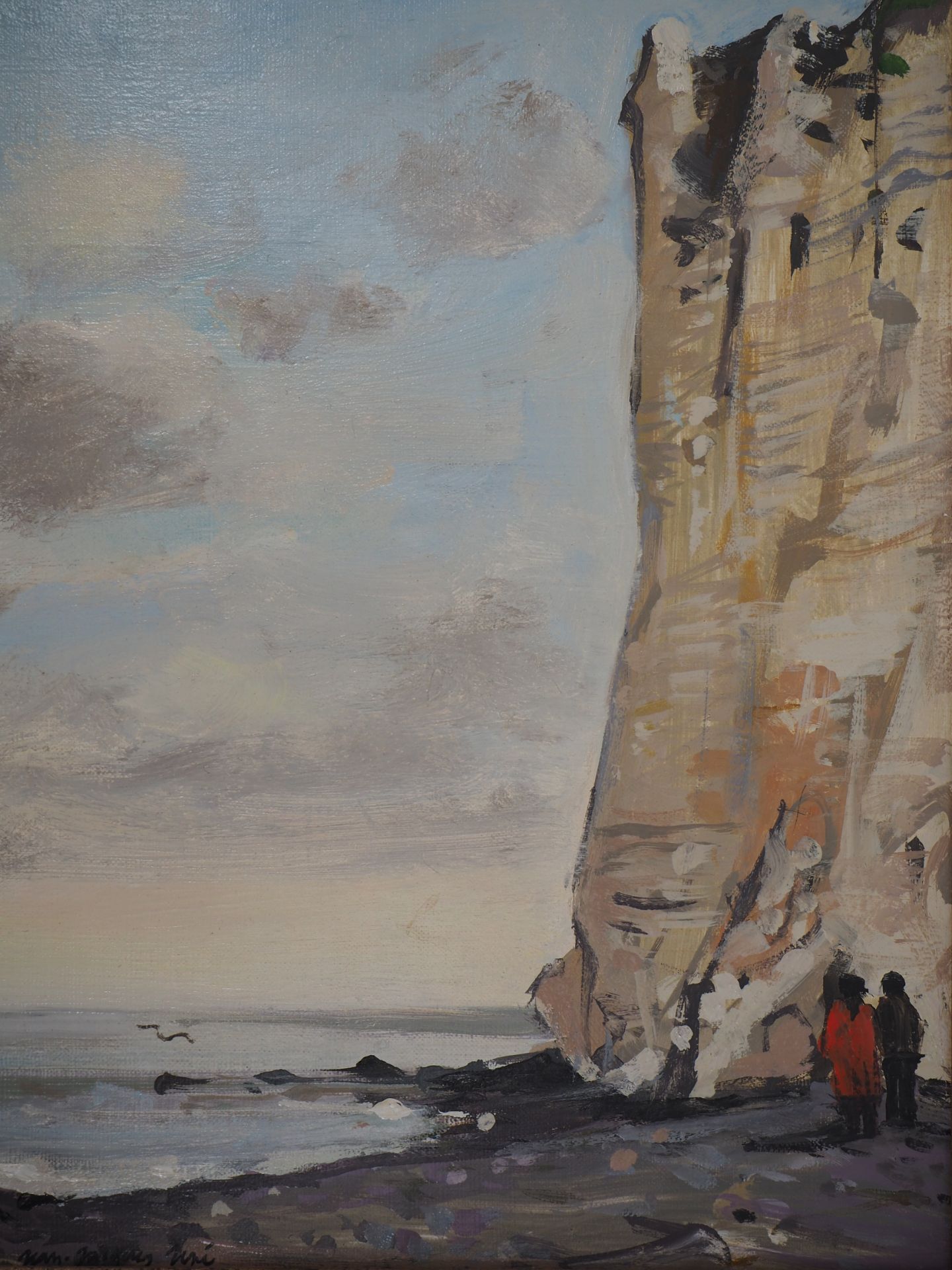 Jean Jacques RENE Etretat Cliffs Oil on canvas Signed on the right upper-corner On [...] - Bild 3 aus 8