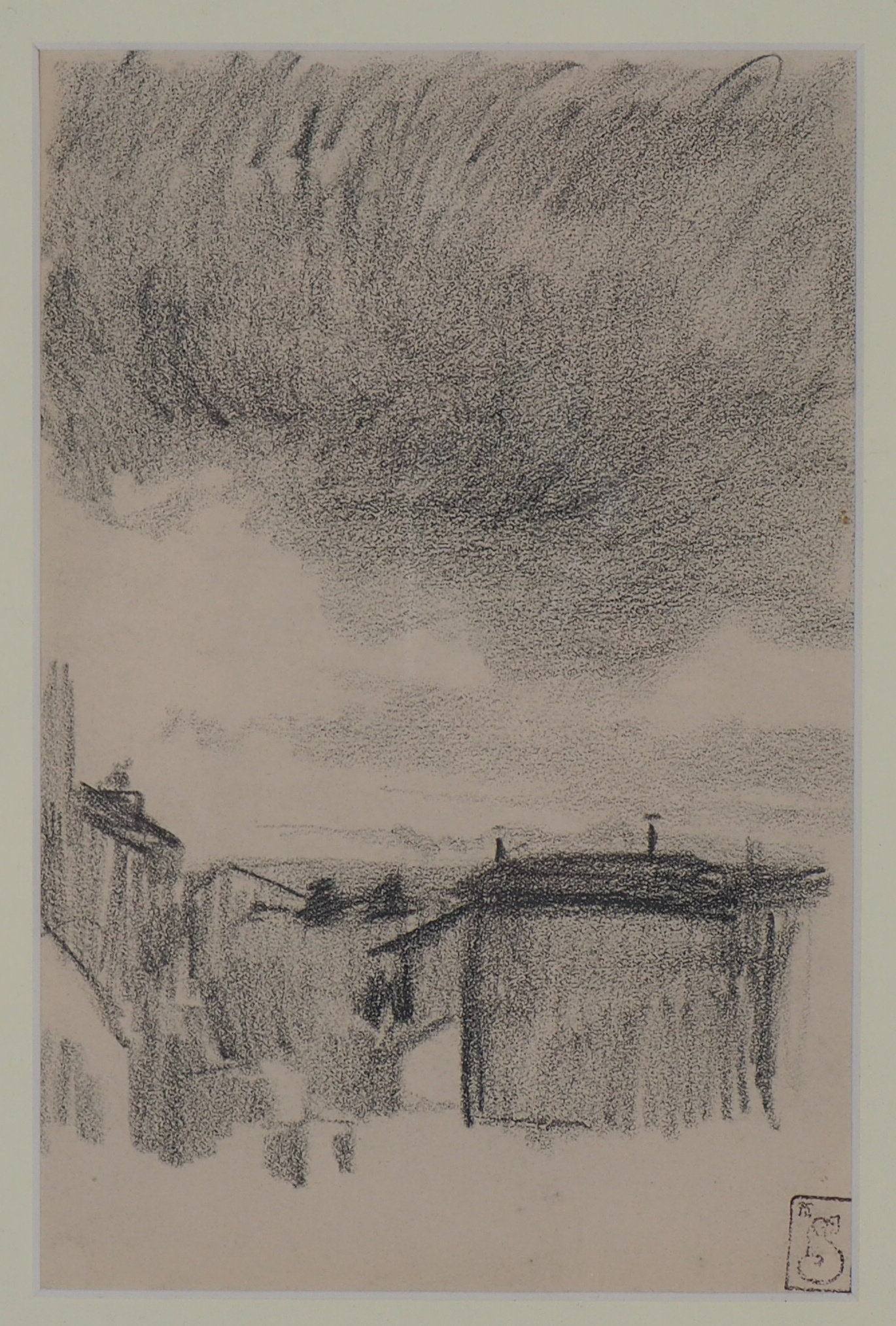 Théophile-Alexandre Steinlen (1859-1923) The rooftops of Paris Drawing in black [...] - Image 2 of 5