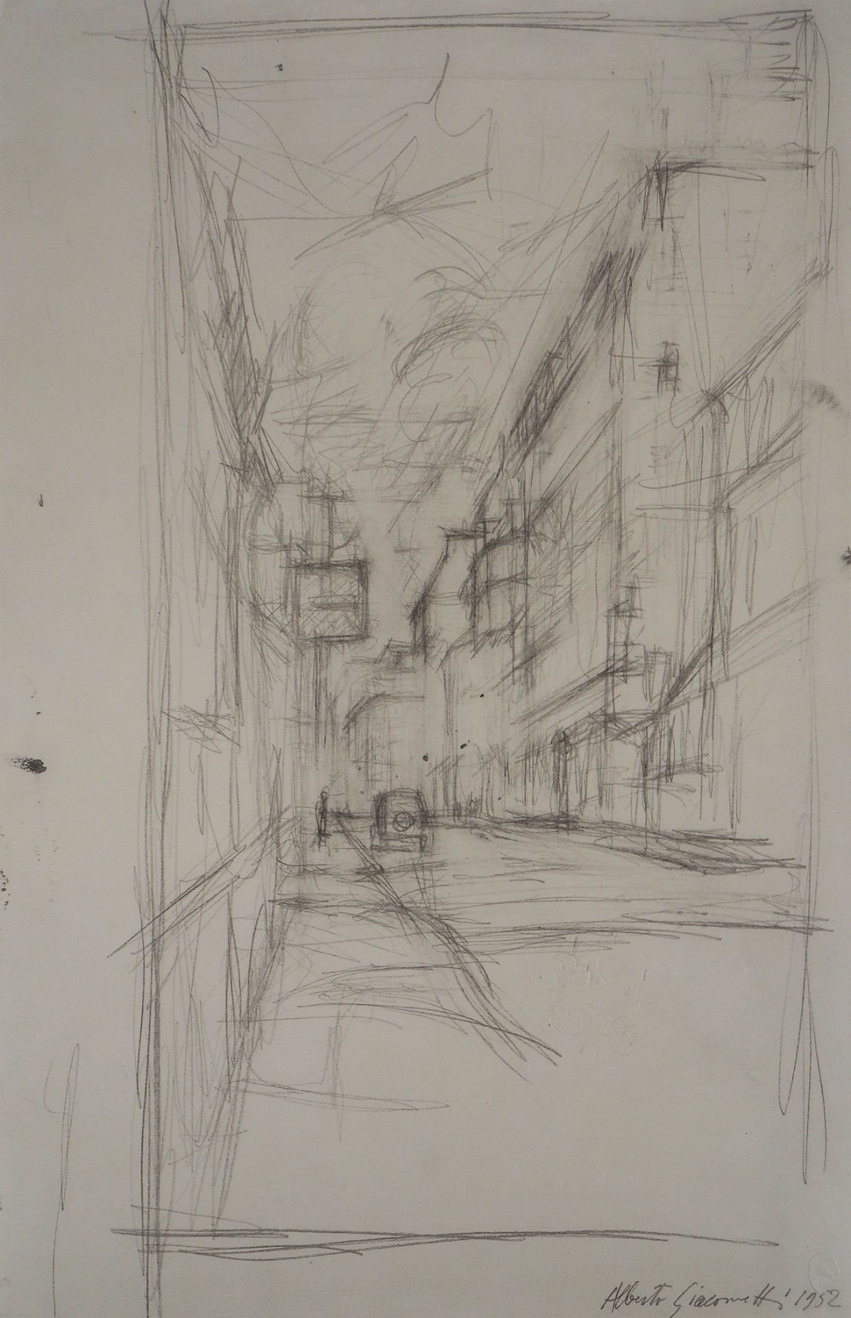 Alberto GIACOMETTI (1901-1966) (after) Street in Paris Lithograph after a drawing by [...]