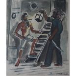 Yves BRAYER The Lantern Watercolour on paper Signed lower right Excellent [...]