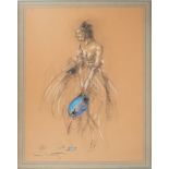 Louis ICART (1888-1950) The water carrier Lithography with pastel highlights Signed [...]