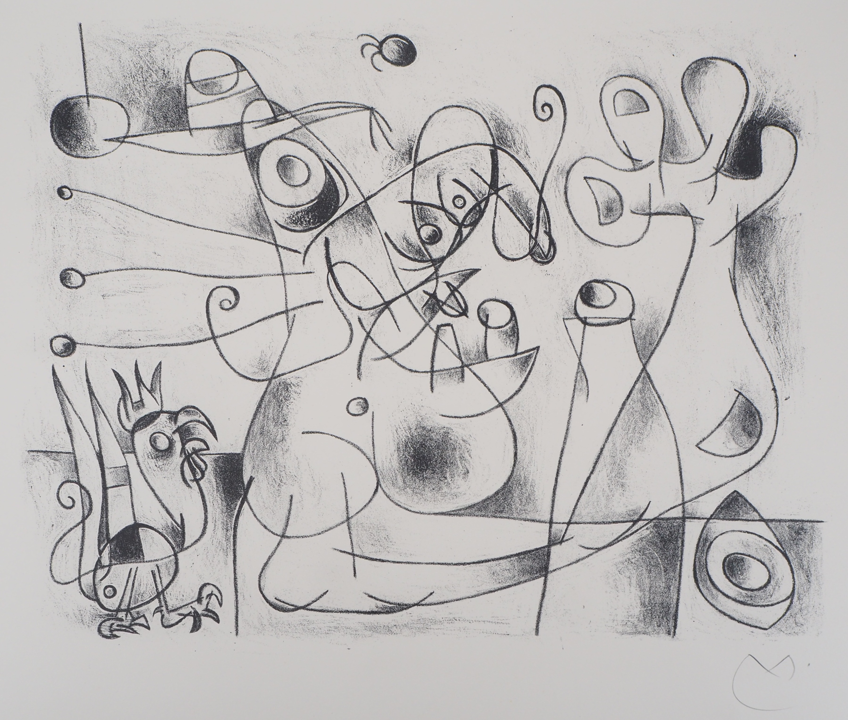 Joan Miro (1893-1983) King Ubu and Rooster, 1966 Original lithograph Hand signed [...]