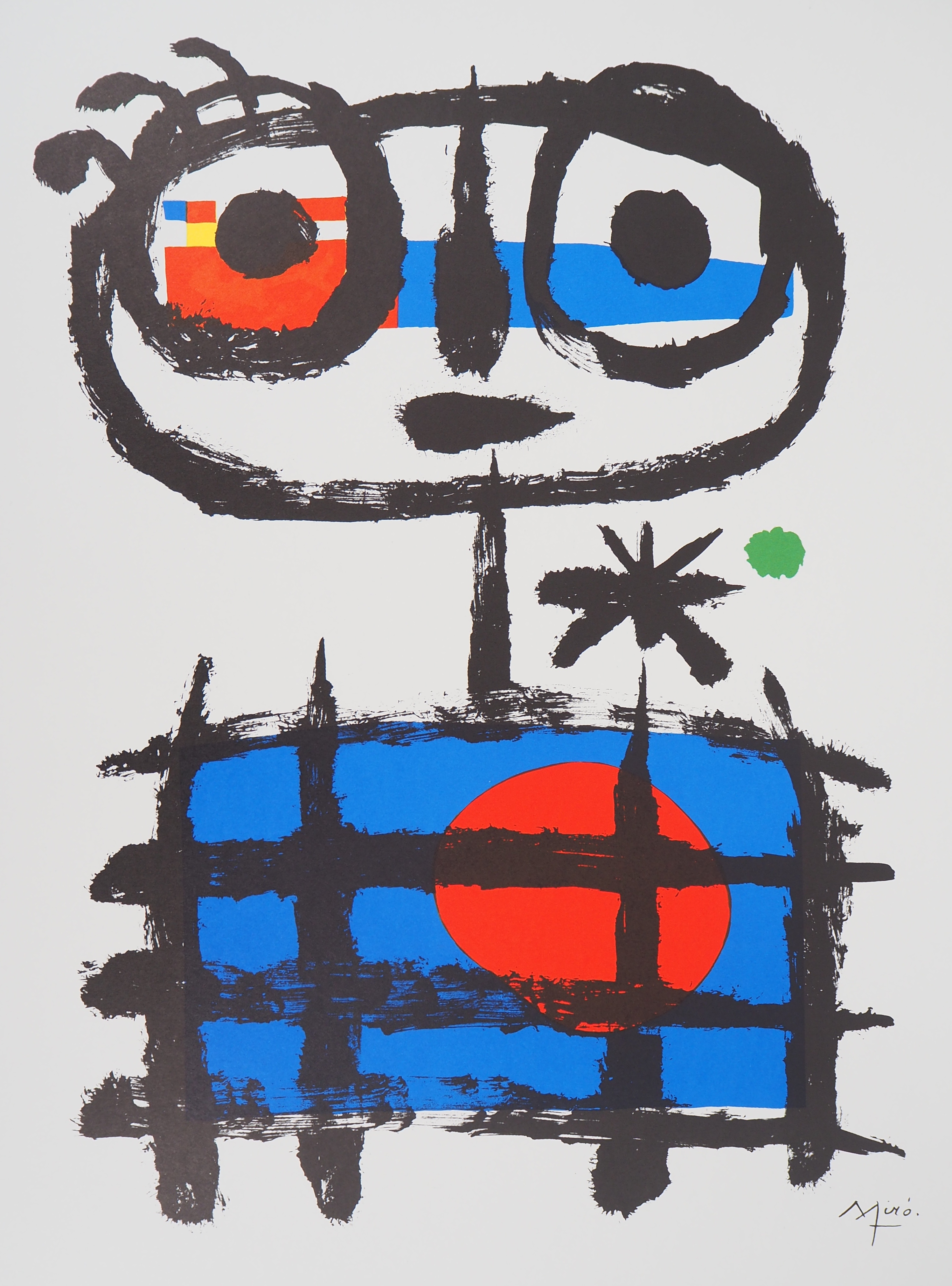 Joan MIRO Imaginary boy: sun eater Colored lithograph 65 x 48.5 cm on vellum Printed [...] - Image 2 of 6