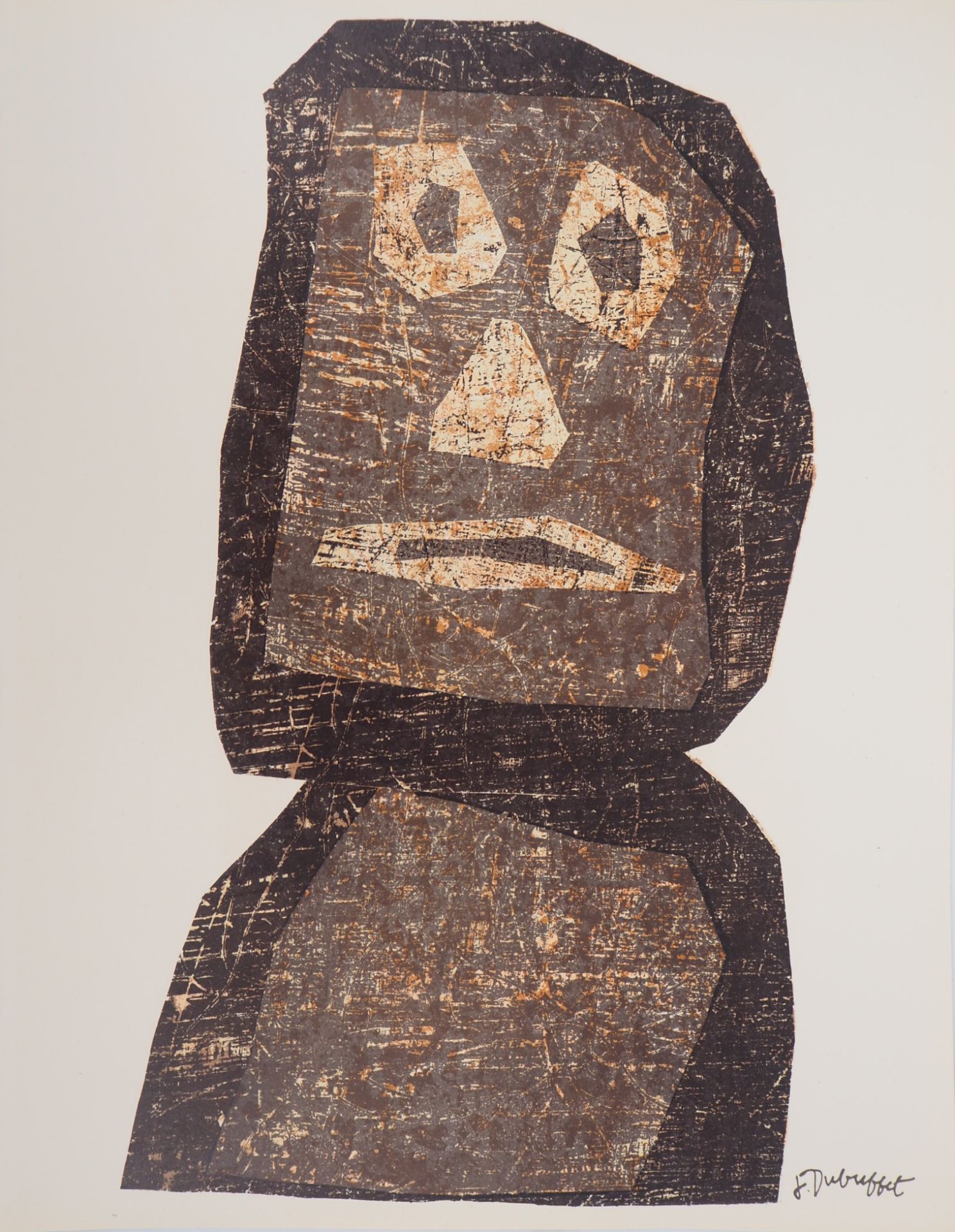 Jean DUBUFFET Totem (Moaï), 1958 Original lithograph (studio Desjobert ) Signed in [...]