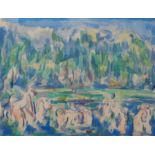 Paul CEZANNE (after) Baigners on the edge of the lake Lithograph and stencil Based [...]