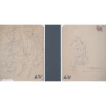 Louis VALTAT Etudes de costume Lead pencil drawings Signed with monogram "LV" on [...]