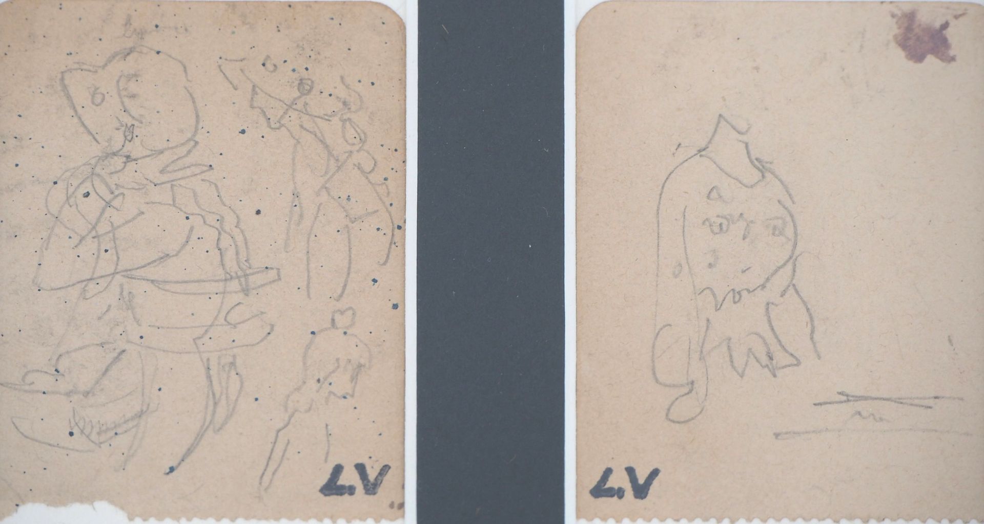 Louis VALTAT Etudes de costume Lead pencil drawings Signed with monogram "LV" on [...]