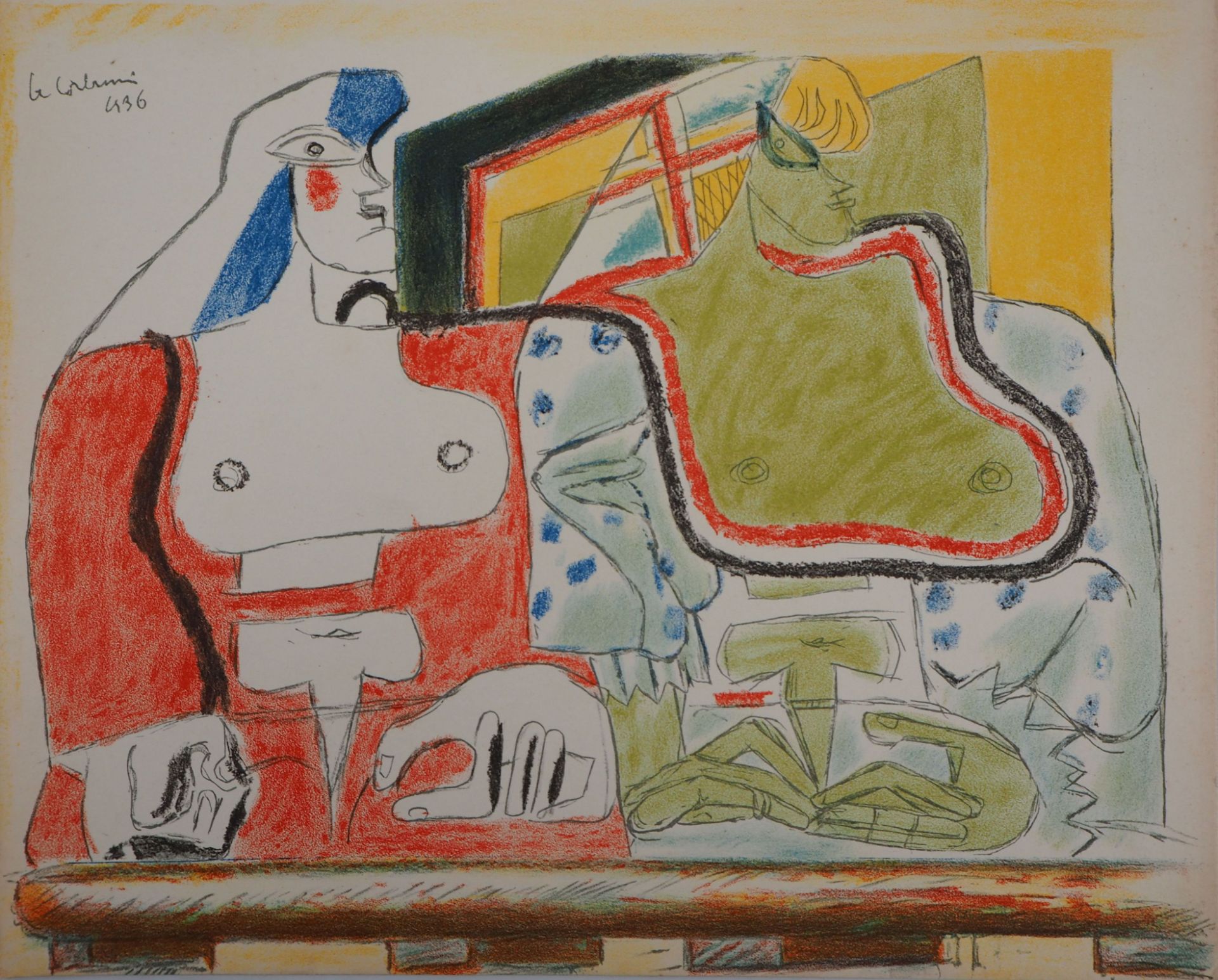 Le Corbusier (after) Two Spaniards on the Balcony, 1938 Lithography Signed in the [...]