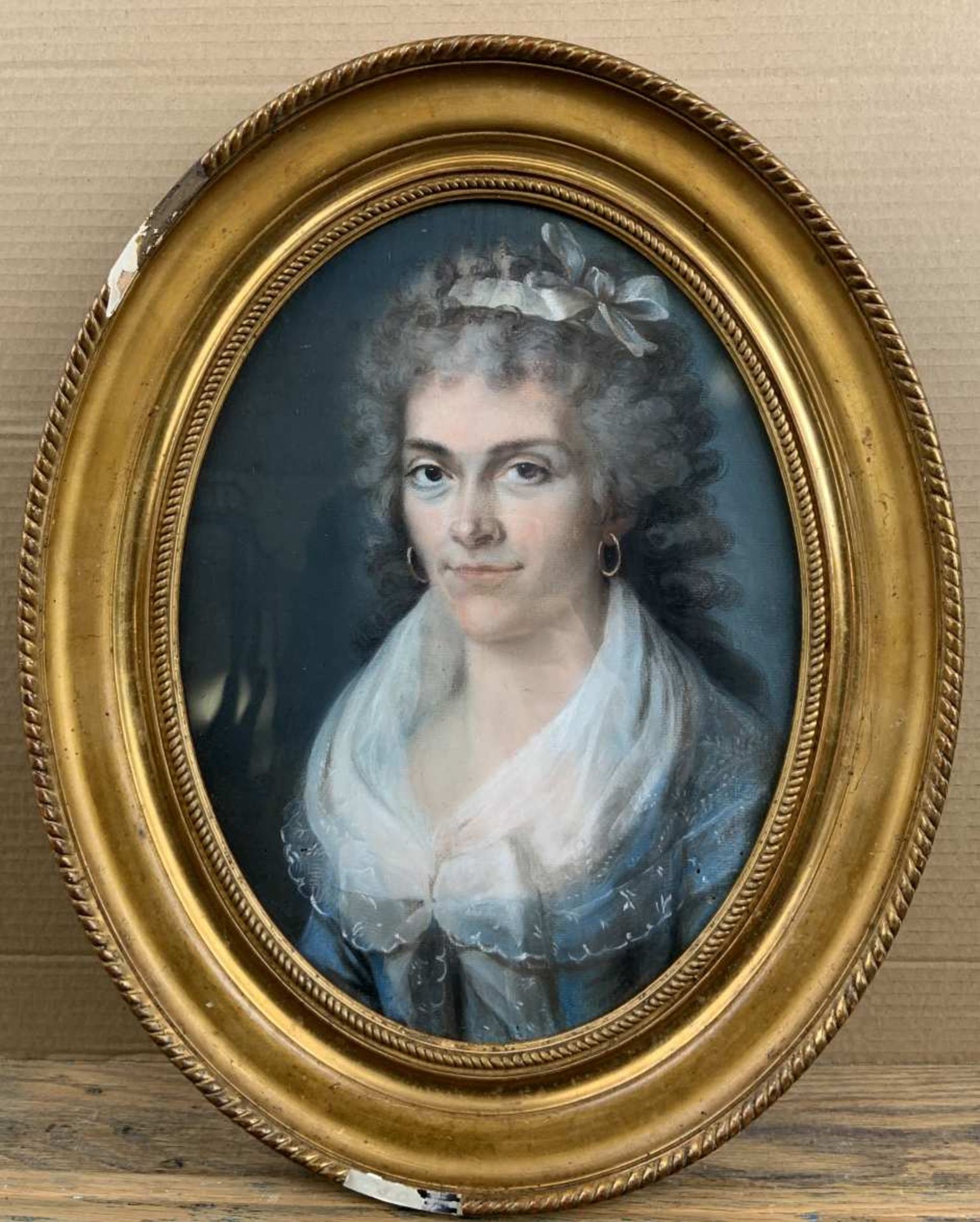 Marguerite-Thérèse LEPRINCE épouse LAPERCHE (1743-1798). Portrait de dame de qualité. Pastel sur