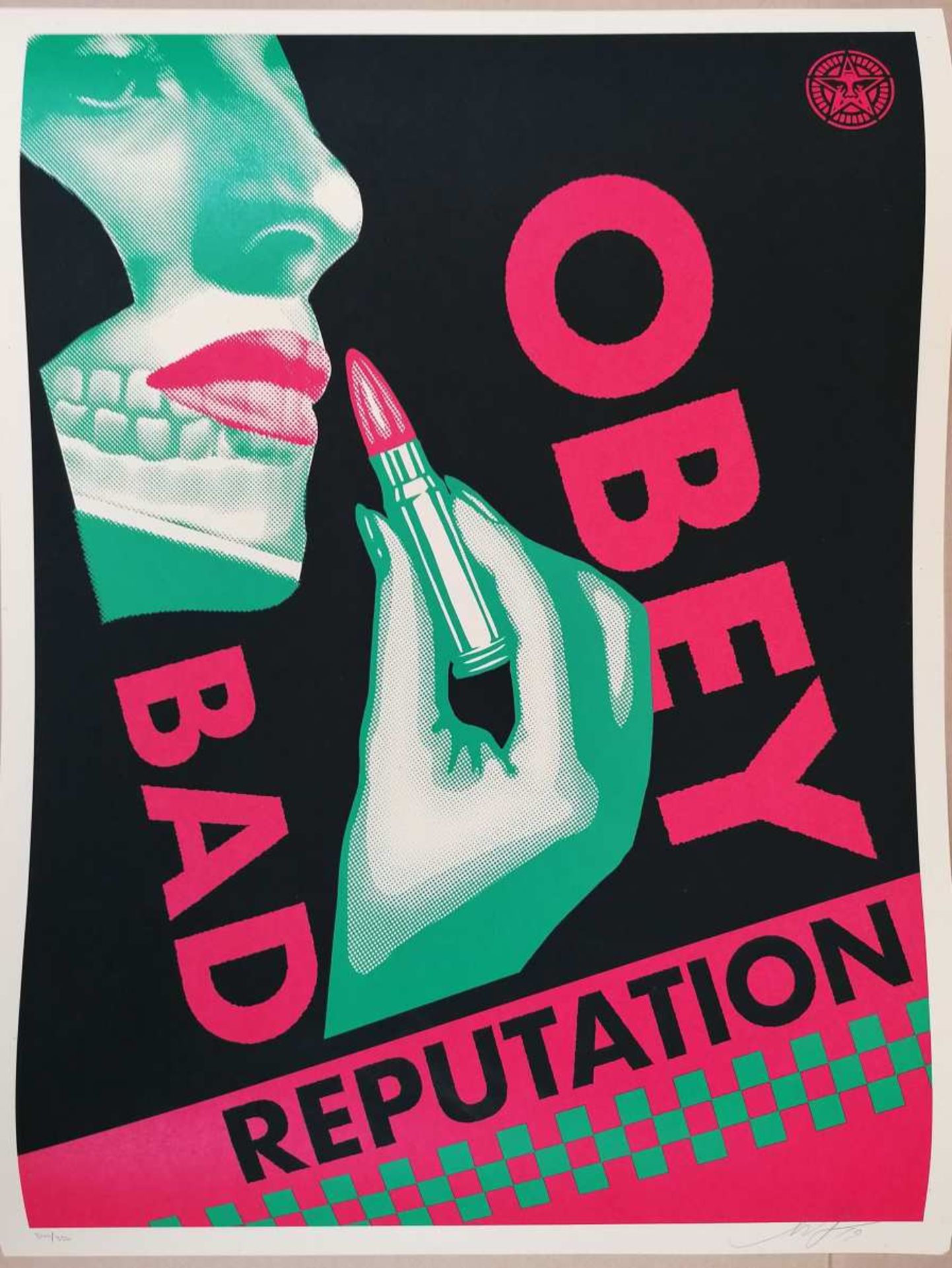 Shepard OBEY FAIREY (né en 1970). Obey : bad reputation. Sérigraphie, signée et datée (20)19 en bas,