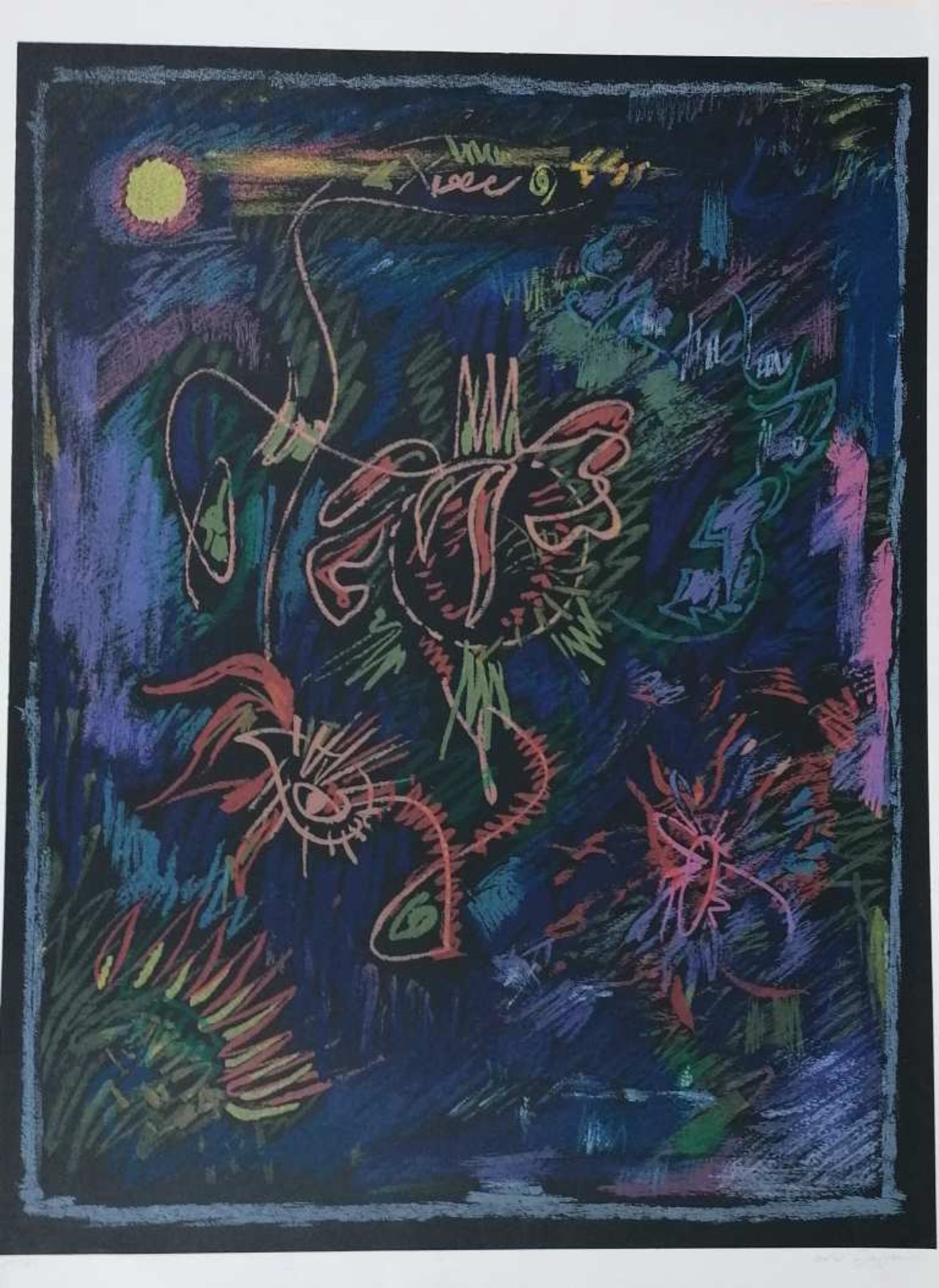 André MASSON (1896-1987). "Composition en noir". Lithographie 75 x 53,5. Numérotée 82/150. Signée en