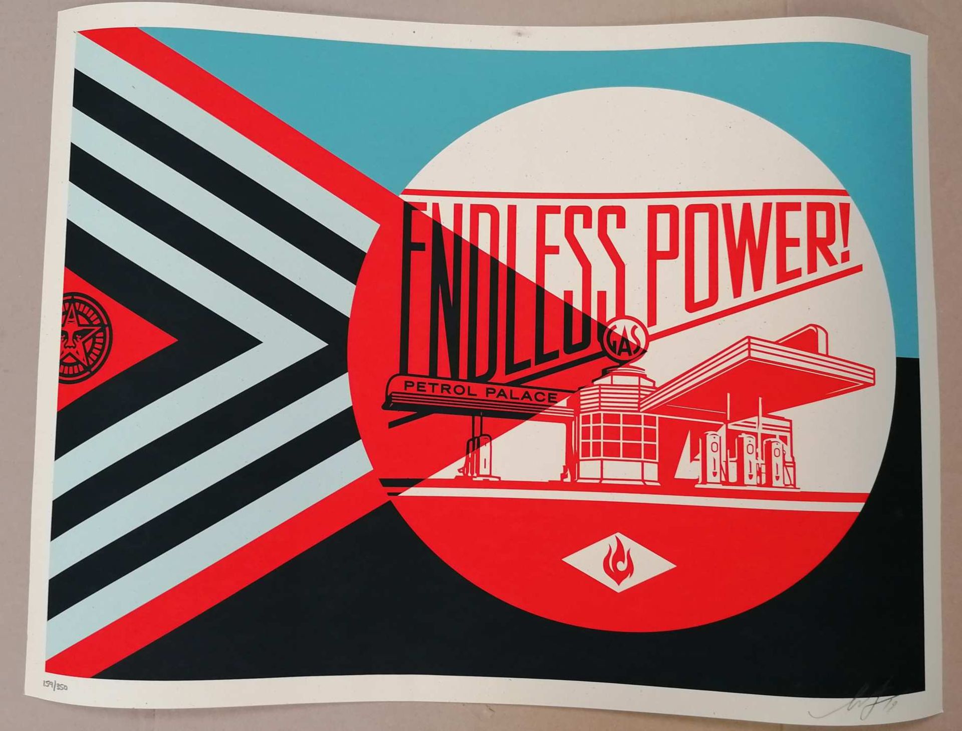 Shepard OBEY FAIREY (né en 1970). Endless Power! Sérigraphie, signée et datée (20)19 en bas,