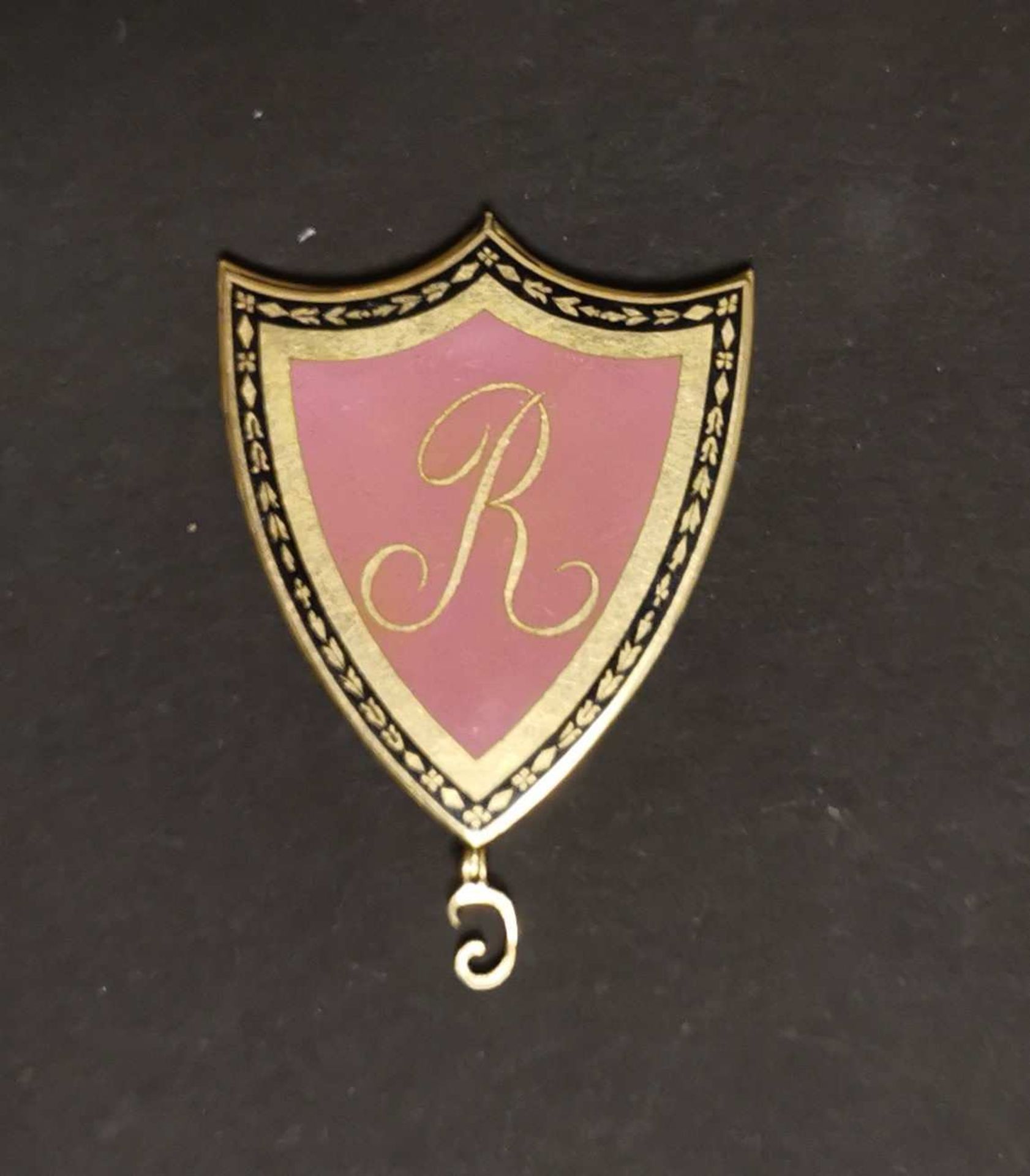 Miniature représentant mademoiselle RIGOTARD, époque 1er Empire, monture en or en forme de blason