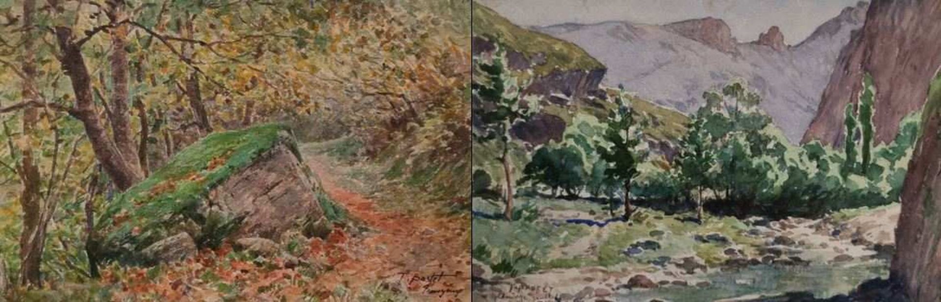 Tancrède BASTET (1858-1942). (2). -Rivière en montagne dans les environs de Glandage (Drôme).