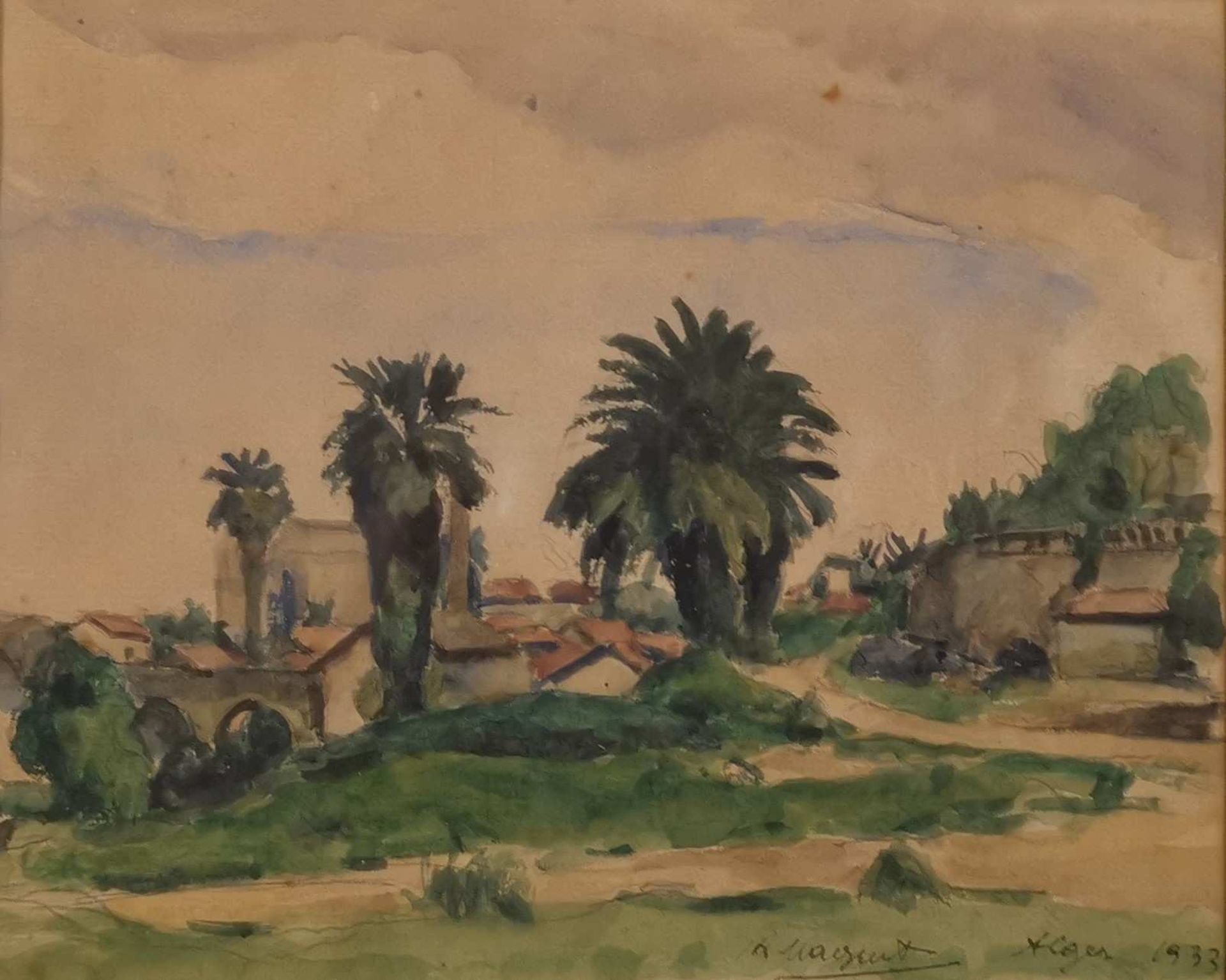 Richard MAGUET (1896-1940). Vue d'Alger. Aquarelle, signée, située et datée 1933 en bas à droite. 16