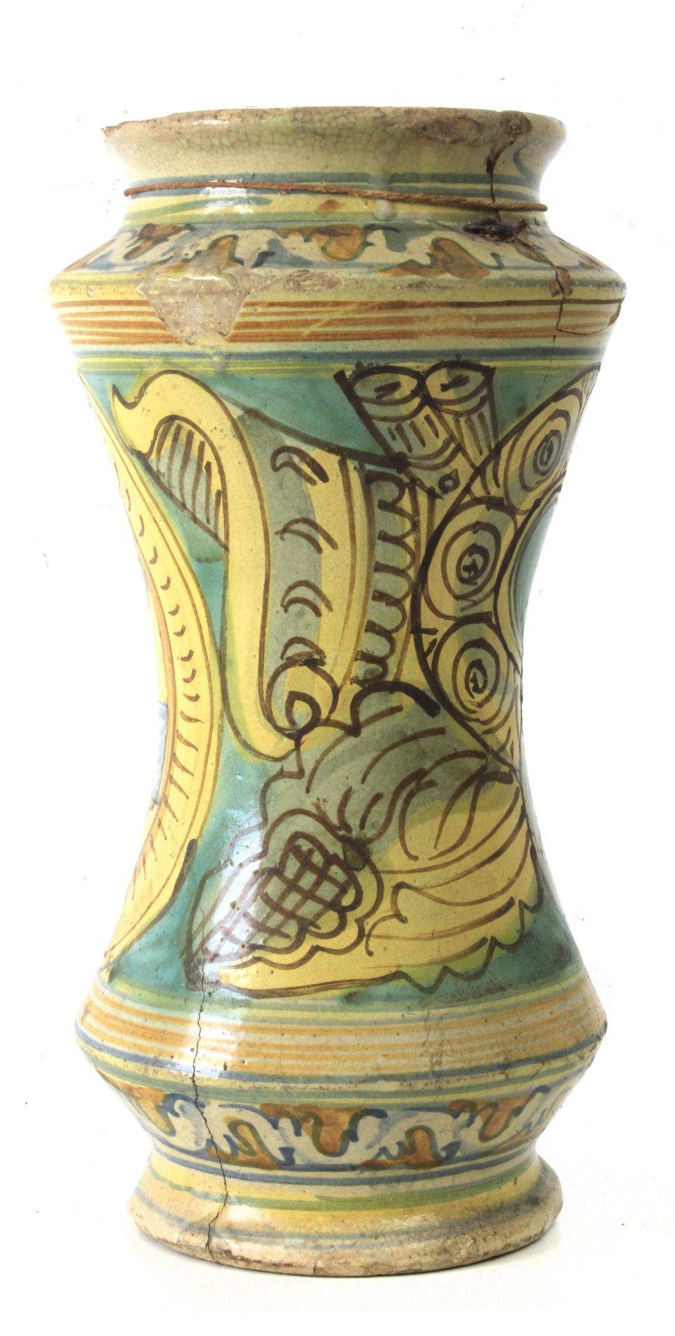 An 18th century Catalan pharmacy jar in Banyoles pottery