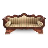 A 19th century Fernandino mahogany gondola style sofa