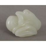 18th century Chinese pendant depicting a duck in carved jade