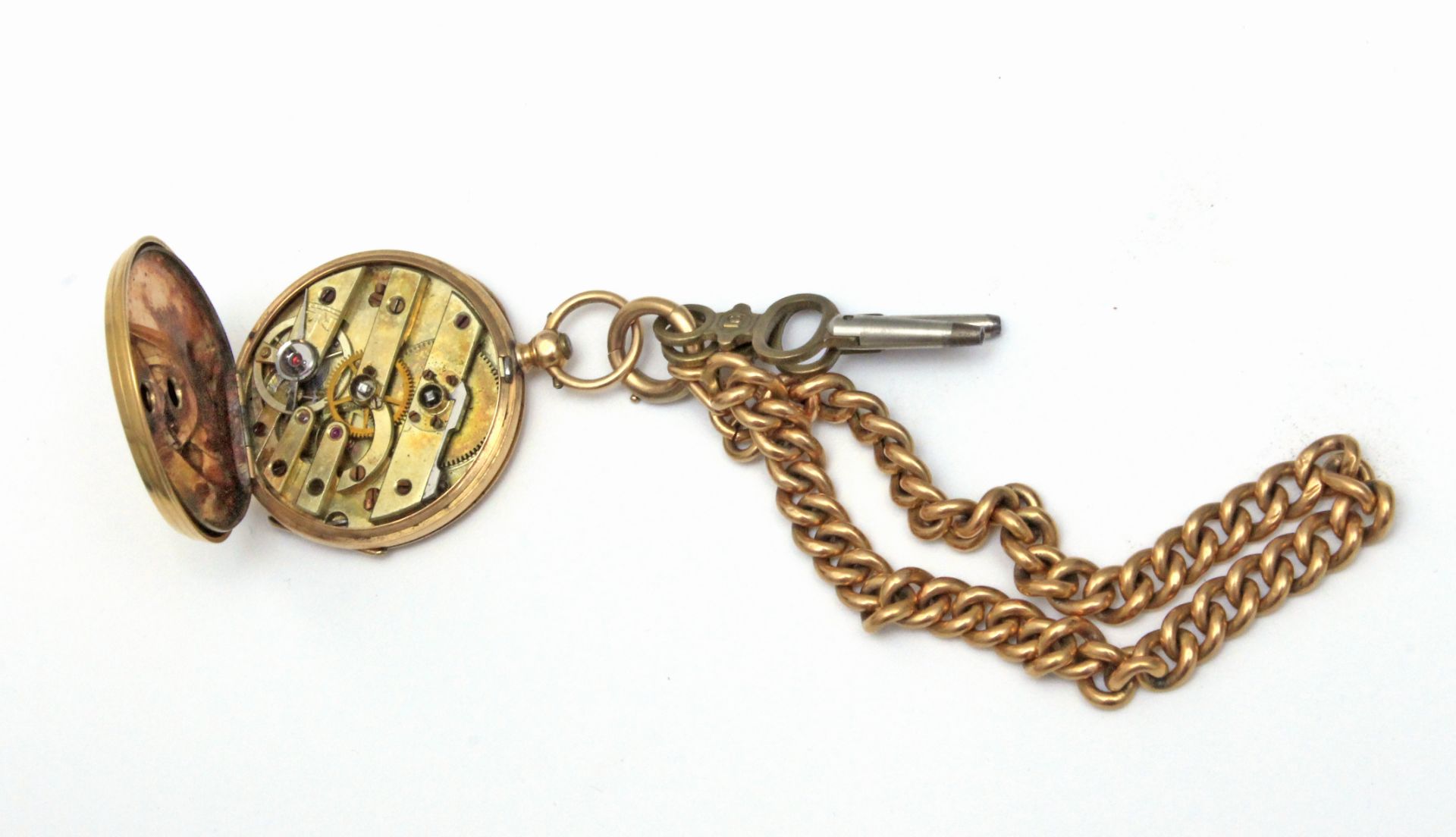 A French gold open face pocket watch circa 1838-1919 - Image 6 of 7