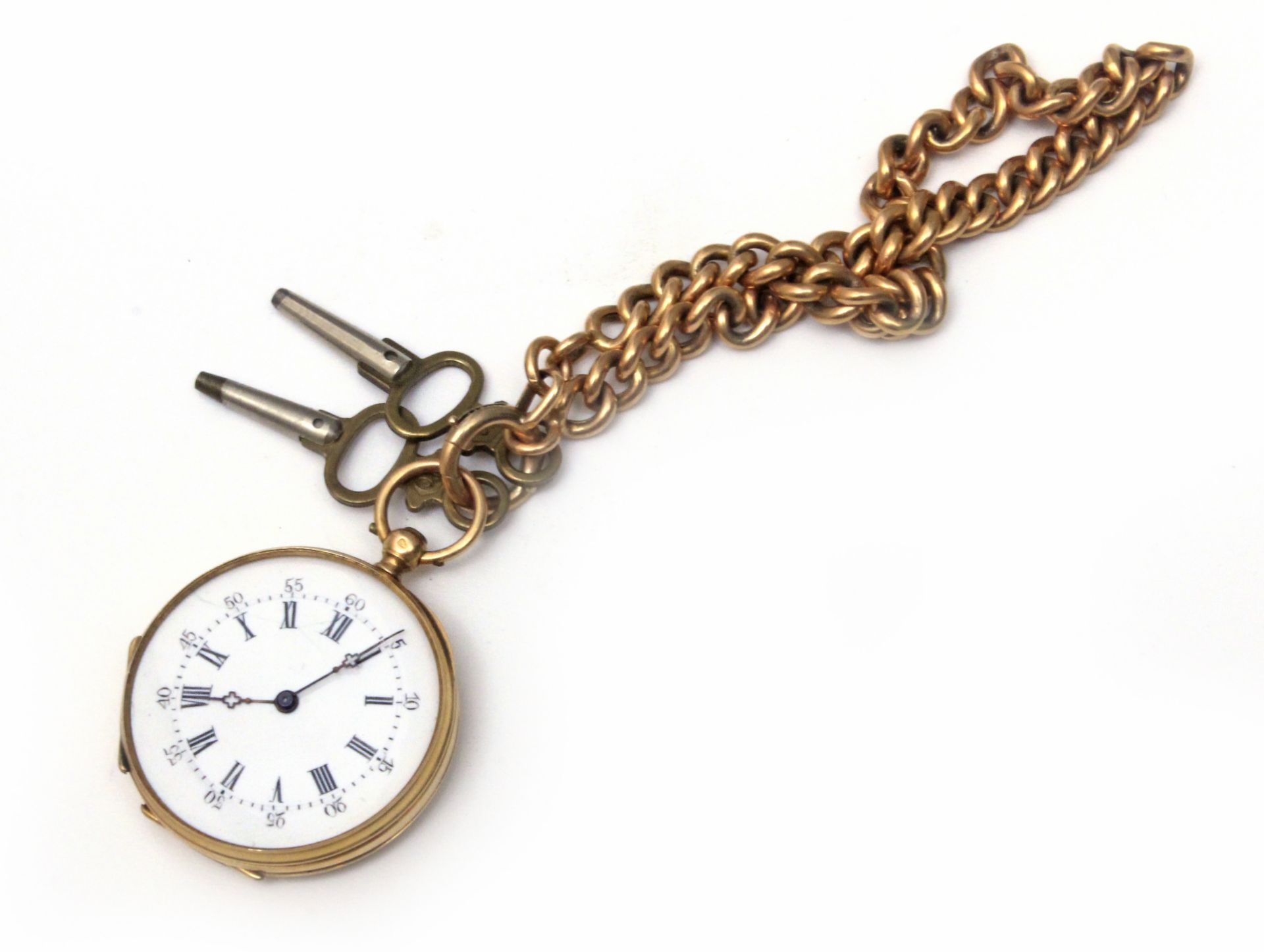 A French gold open face pocket watch circa 1838-1919 - Image 7 of 7