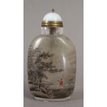 First third of 20th century snuff bottle in Peking glass