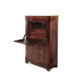 19th century Empire period mahogany secretaire writing desk cabinet