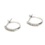 A pair of hoop earrings, white gold and brilliant cut diamonds