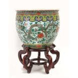 19th century Chinese cache pot in Famille Rose porcelain