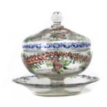 A 20th century painted glass candy jar