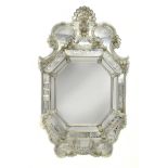 A late 19th century Venetian mirror in Murano glass