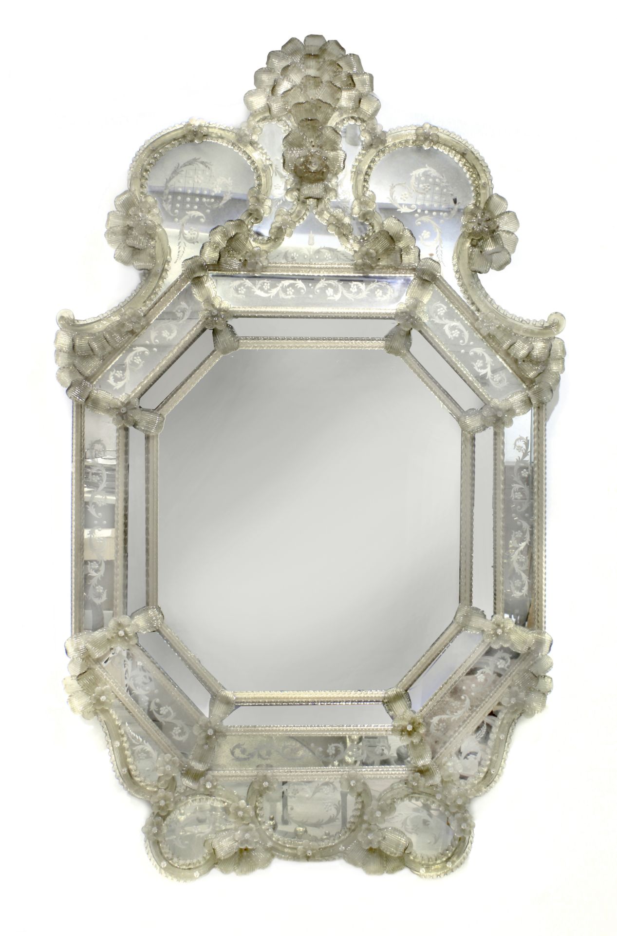 A late 19th century Venetian mirror in Murano glass