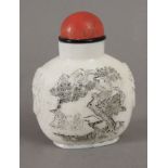 19th century Chinese snuff bottle in muton fat jade