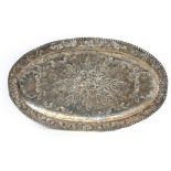 A late 18th century Spanish silver tray with hallmarks from Zaragoza