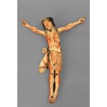 17th-18th centuries Indo-Portuguese Christ in carved and polychromed ivory