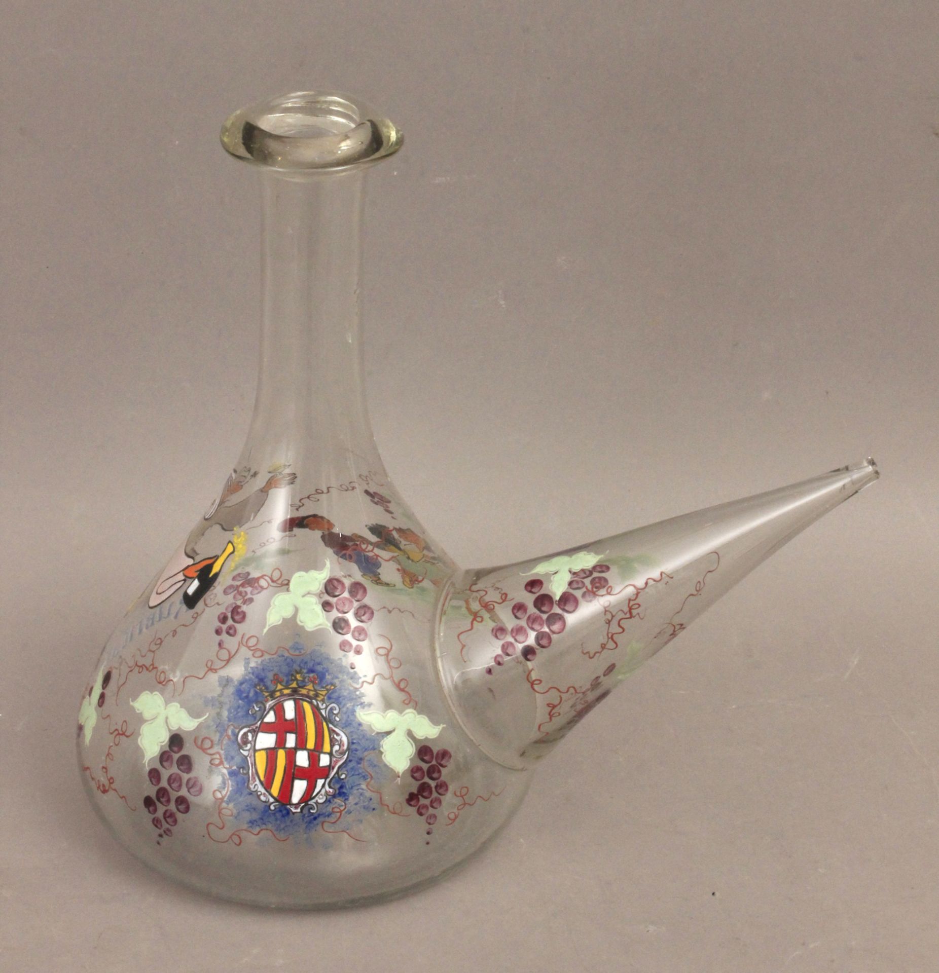 A 20th century glazed glass 'porron' wine container - Bild 2 aus 3