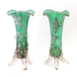 A pair of first half of 20th century Italian vases in Murano glass