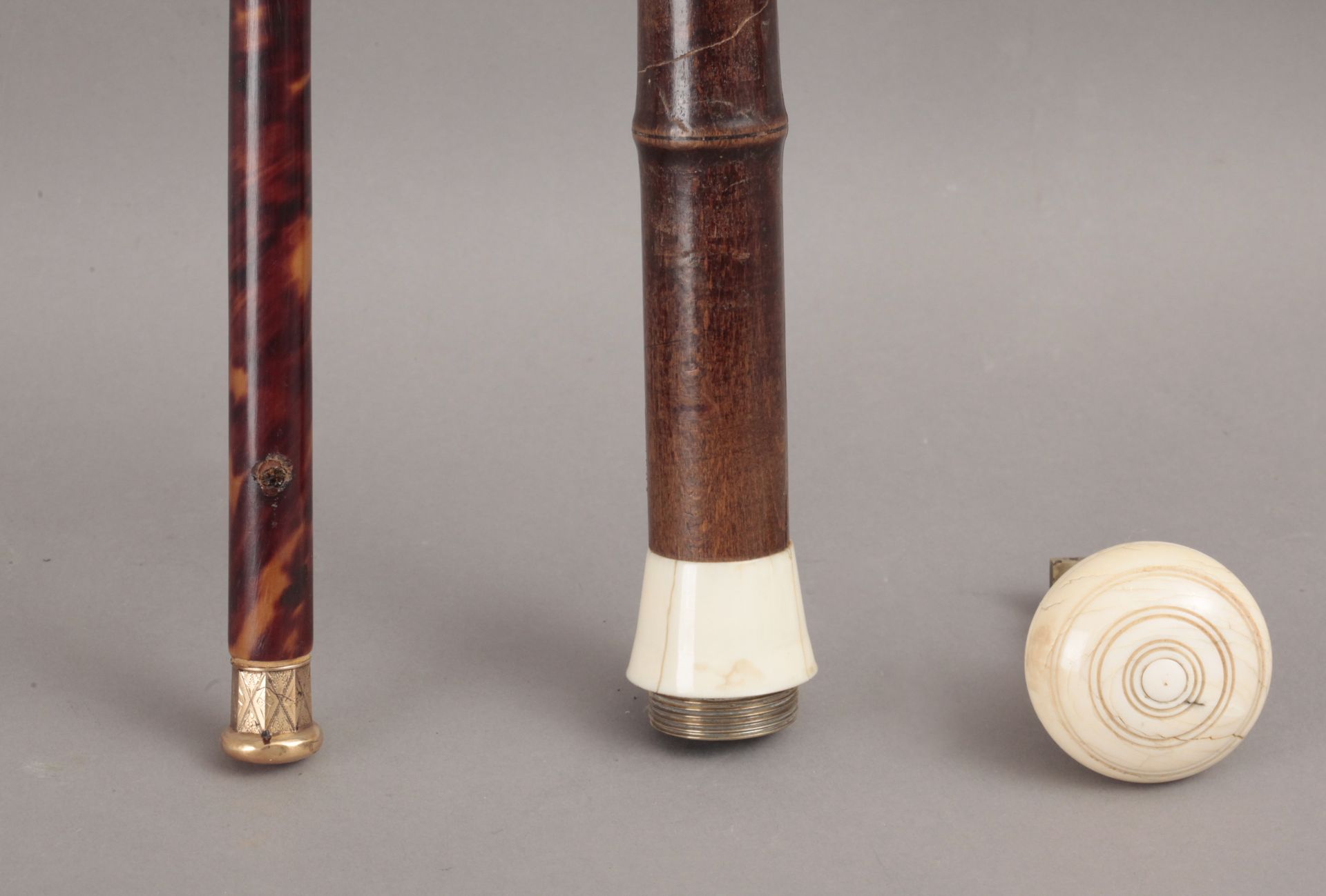 A 19th century bamboo and ivory walking cane - Bild 4 aus 4