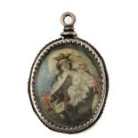 An 18th century Spanish silver reliquary pendant