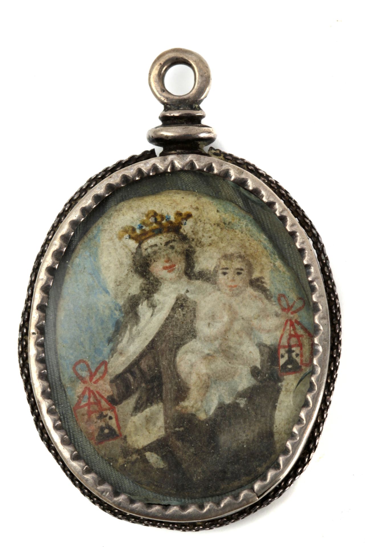 An 18th century Spanish silver reliquary pendant