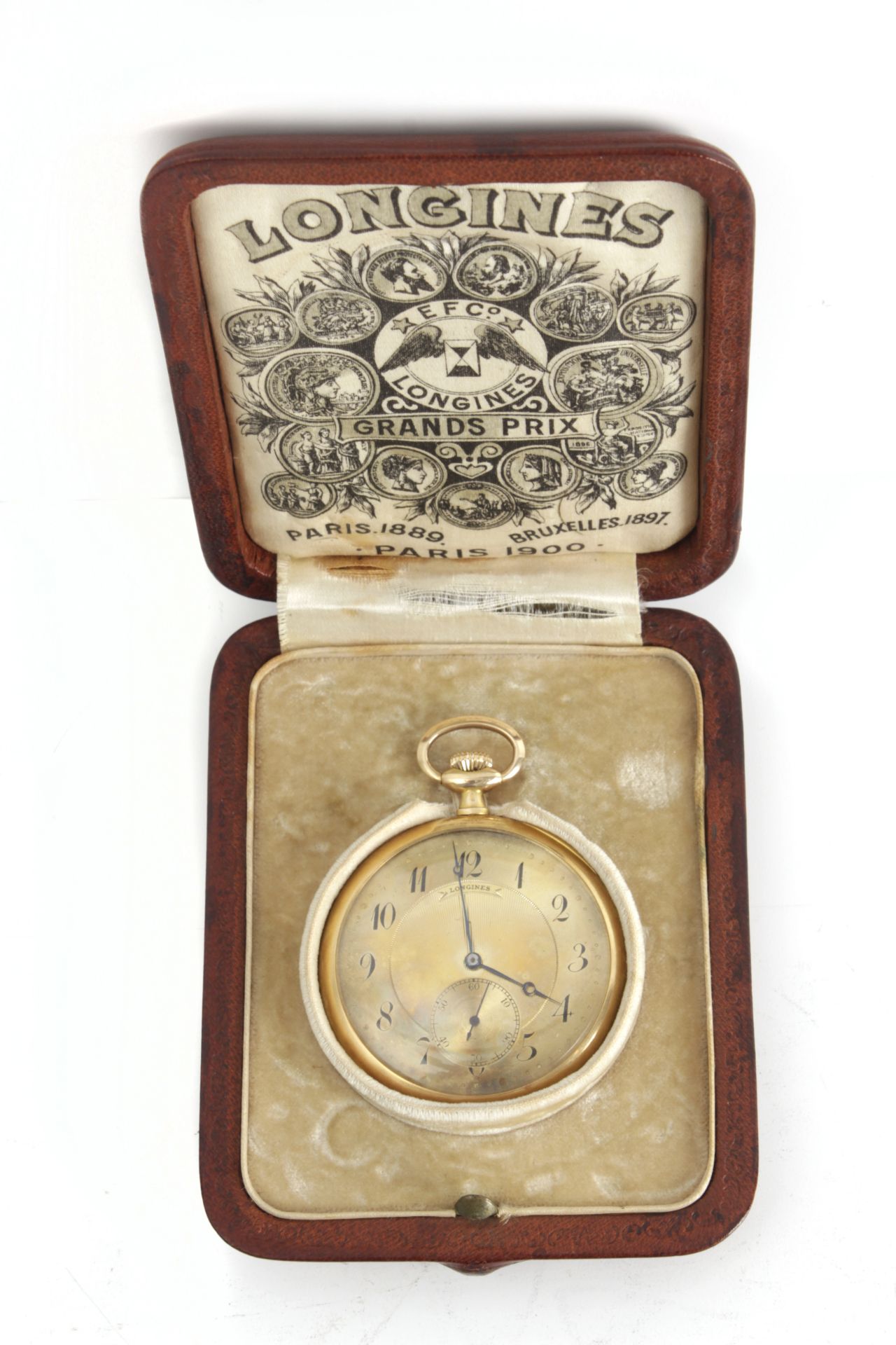 Longines. An 18k. yellow gold open face pocket watch circa 1900 - Bild 10 aus 13