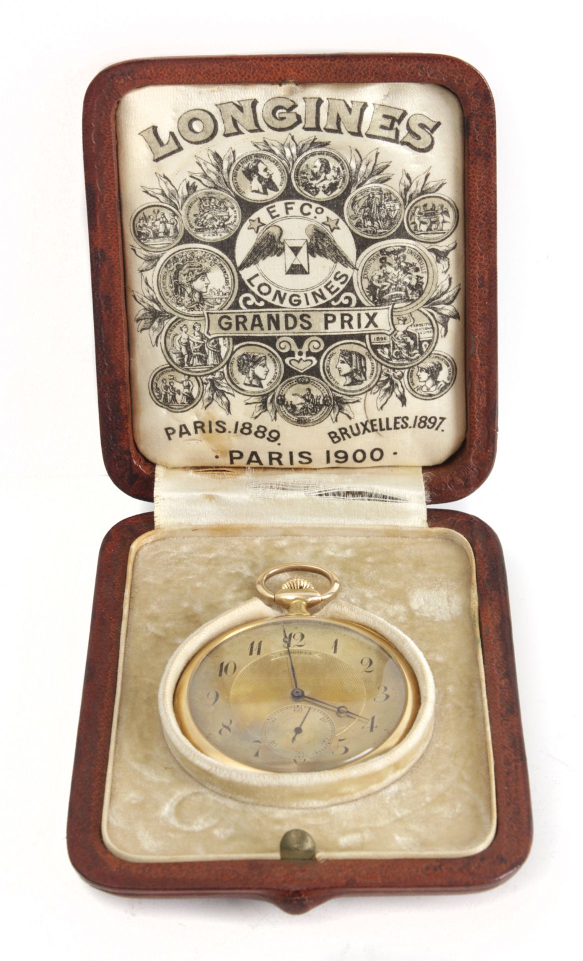 Longines. An 18k. yellow gold open face pocket watch circa 1900 - Bild 12 aus 13