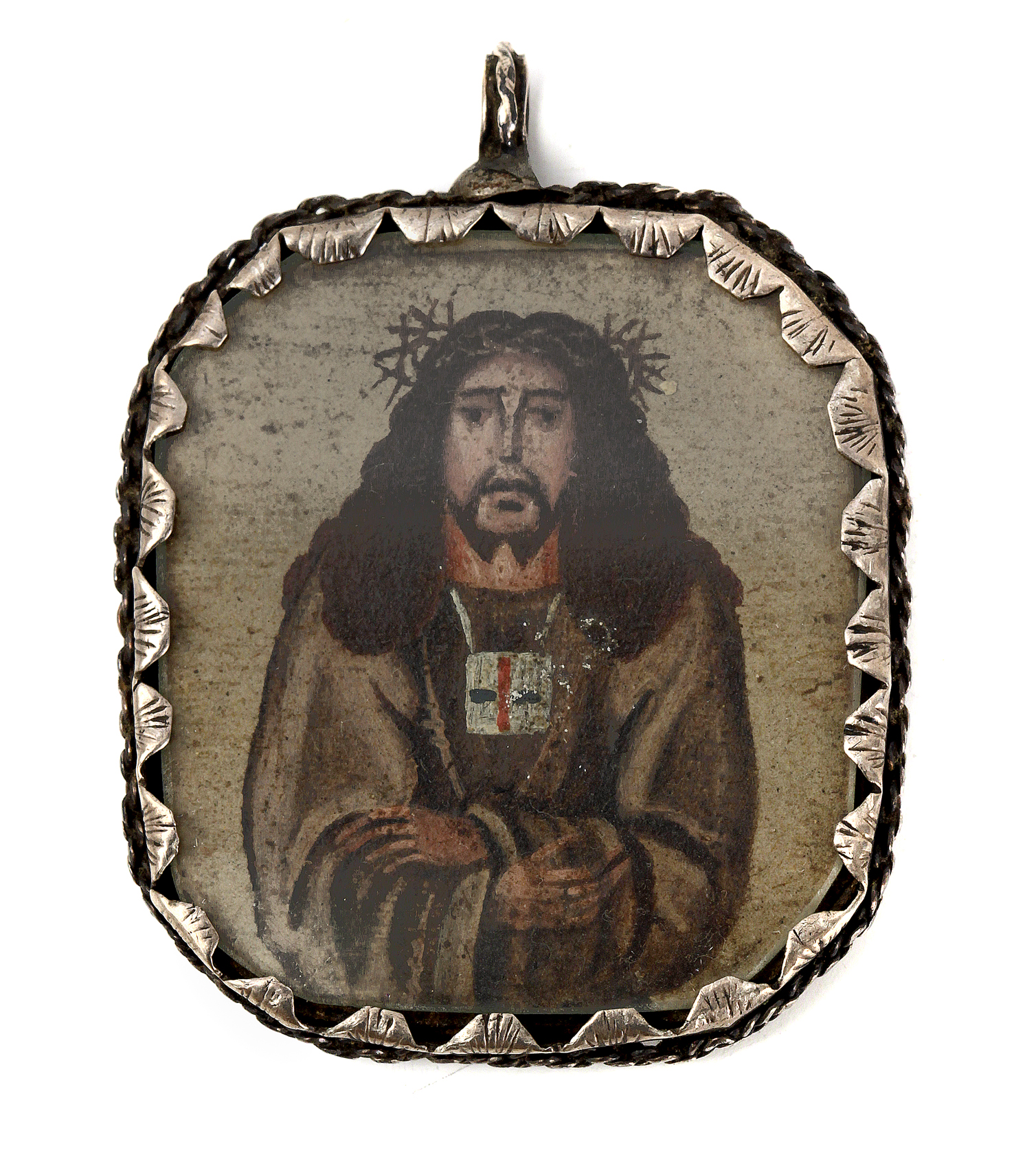 An 18th century silver Colonial reliquary pendant