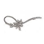 A diamond brooch circa 1960 with a platinum setting