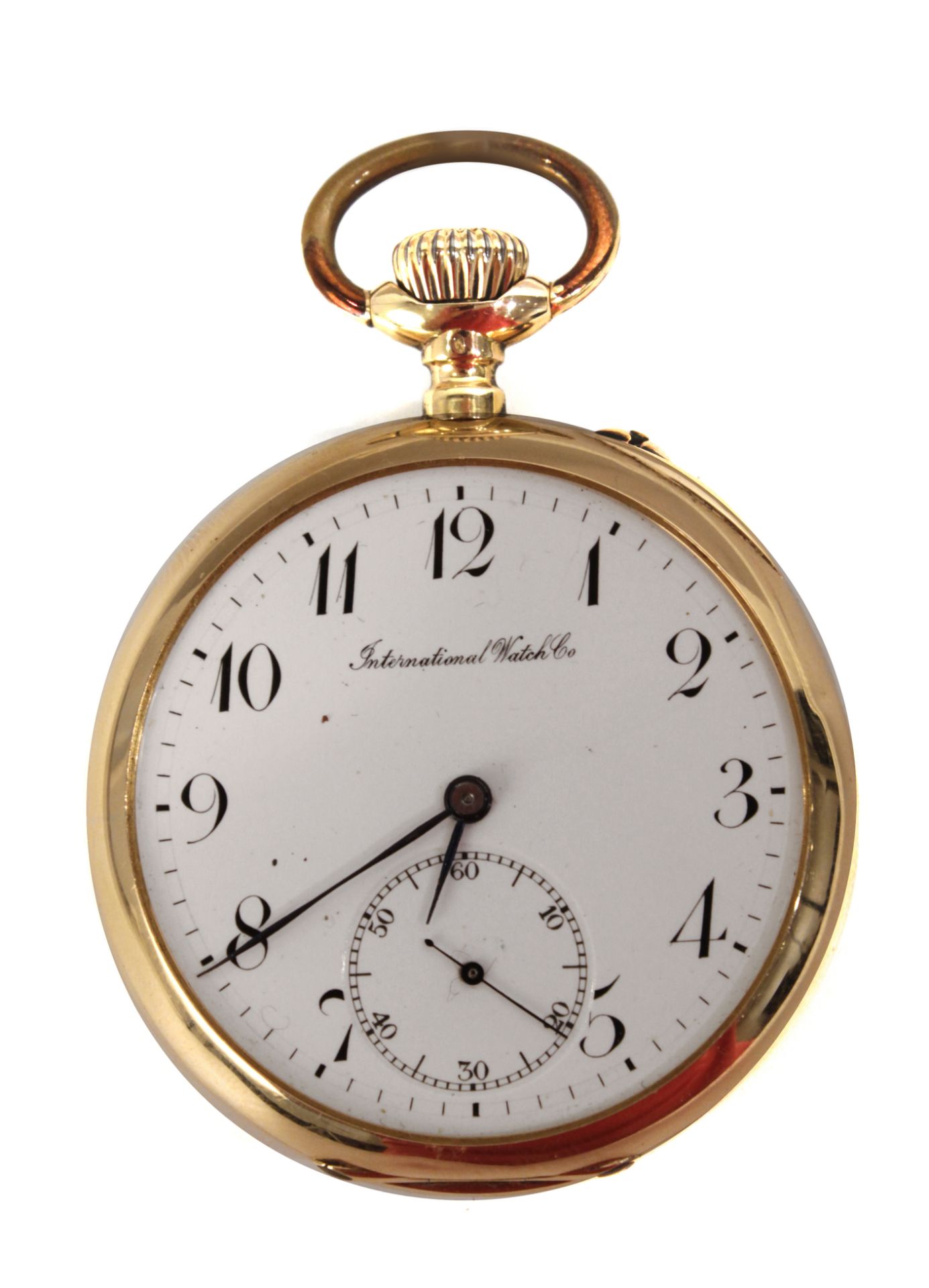 International Watch Company. An 18k. yellow gold open face pocket watch circa 1900