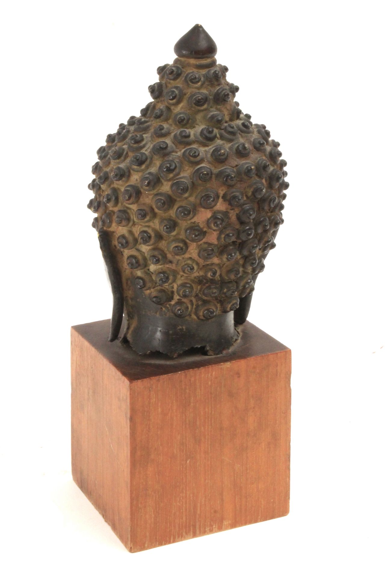 A Tibetan buddha head bronze sculpture. Chinese school from 18th century or earlier - Bild 4 aus 4