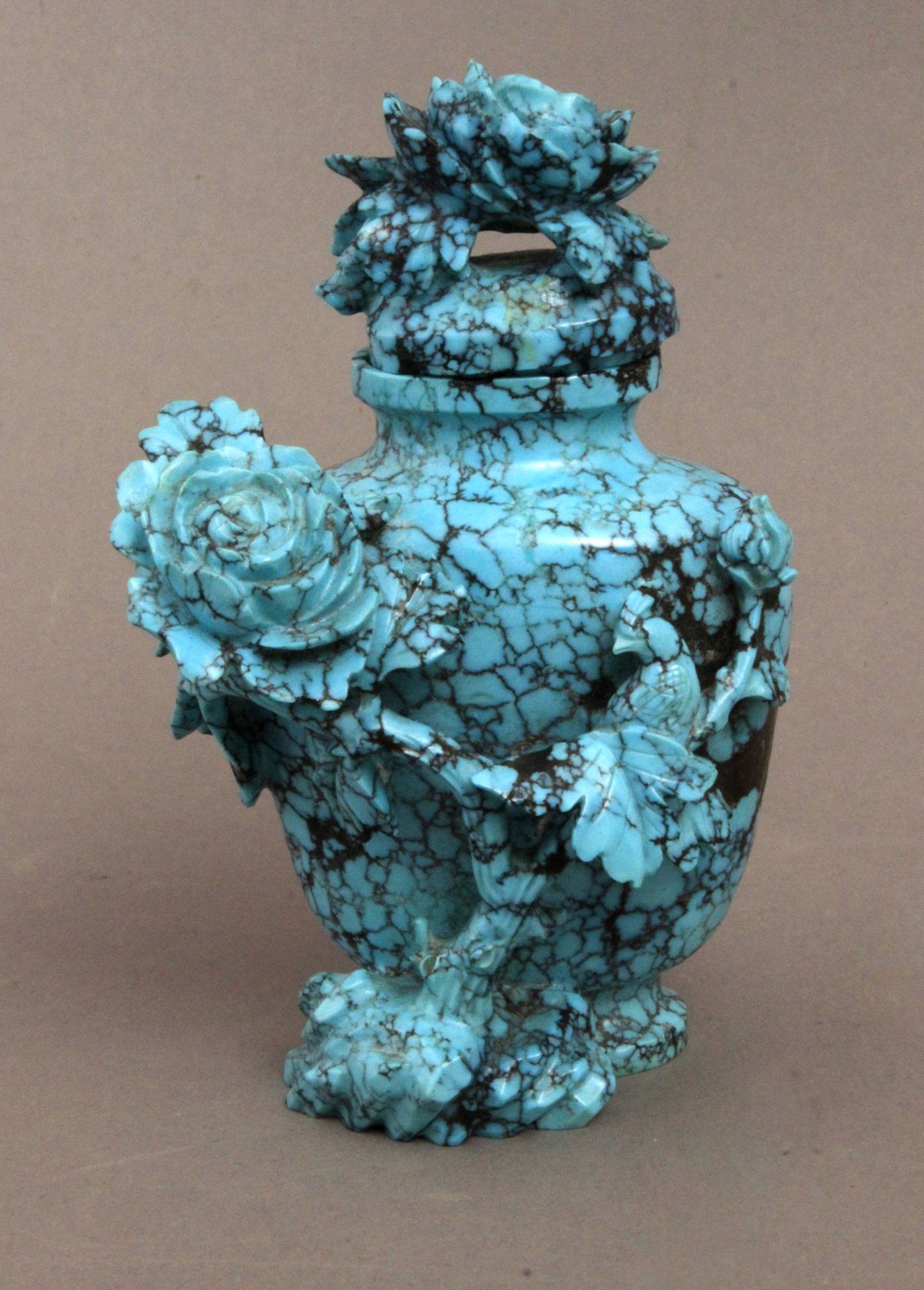 A 20th century Chinese carved turquoise jar