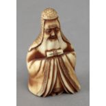 Early 19th century Japanese school. A carved ivory netsuke depicting Jurojin